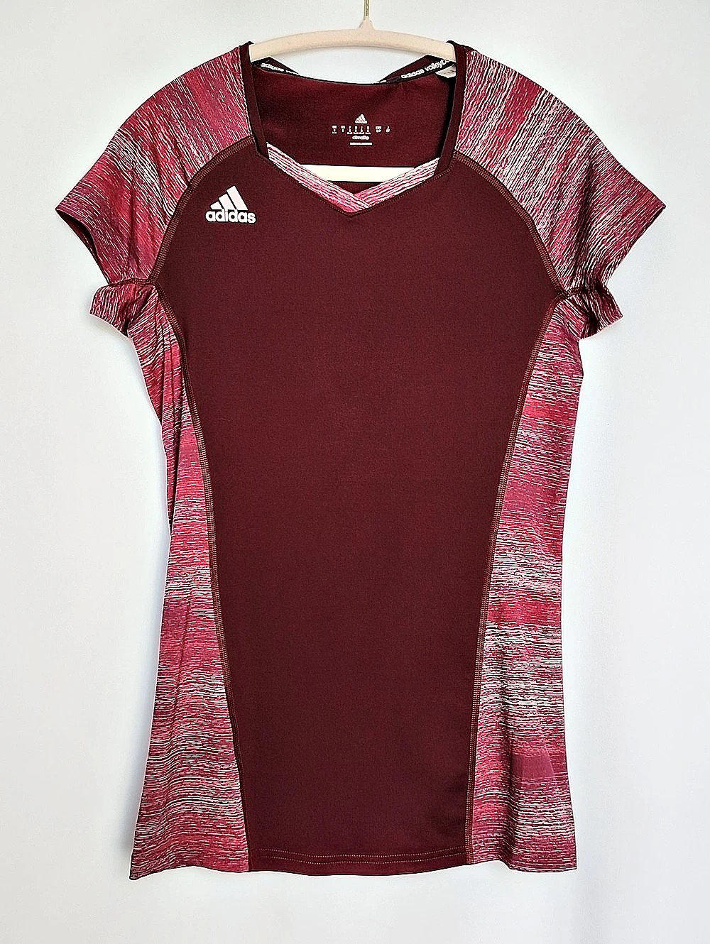 Adidas Women's Quickset Cap Sleeve Volleyball Jersey Maroon Burgundy Size S